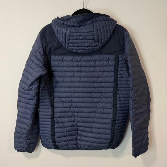 Kuhl Men's Spyfire Hooded Jacket Coat Puffer Quilted Down Fill Navy Blue Medium - Picture 6 of 10